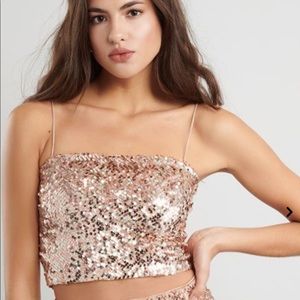 Sequin Crop Tank Top